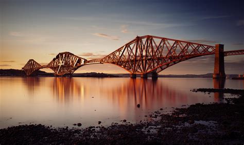 wallpaper bay, railway bridge, sunset, fort bridge, scotland HD ...