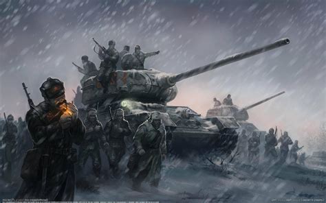 Downloaden Ww2panzer Kunst Gemälde Wallpaper | Wallpapers.com