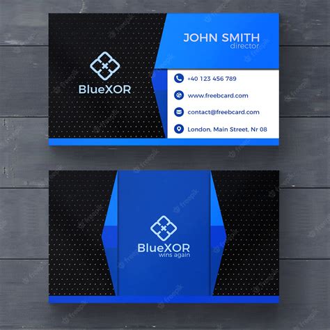 Free PSD | Blue and black modern business card