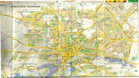 Map of Harare showing the different residential zones | Download ...