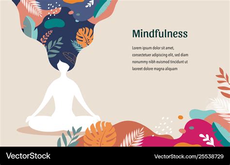 Mindfulness meditation and yoga background in Vector Image