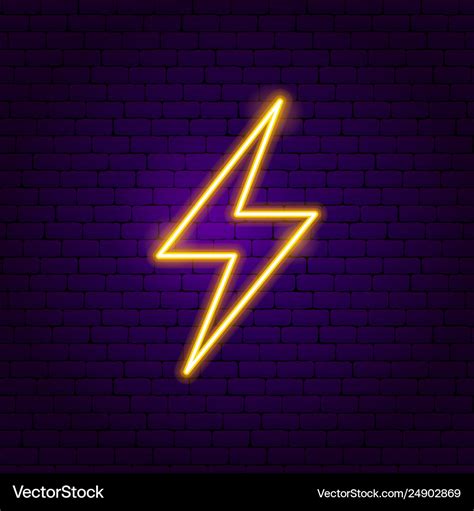 Lightning neon label Royalty Free Vector Image