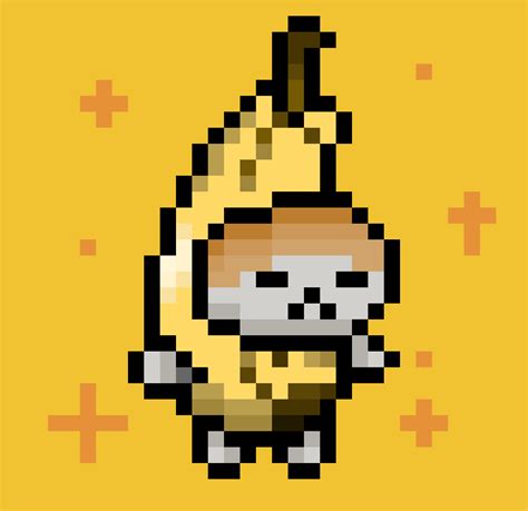 Banana cat pixel art