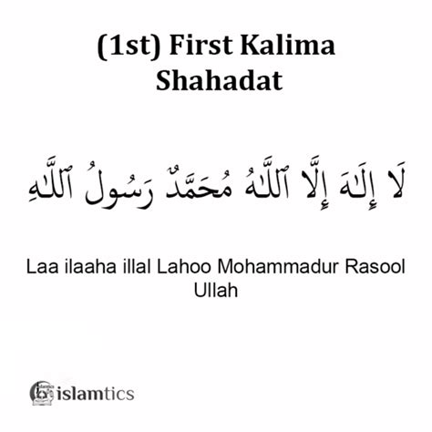 1st First Kalma -Tayyab- in English, Arabic, & Benefits | islamtics