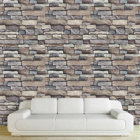 3D Brick Wall Paper Modern Brick Stone Pattern Wallpaper Stickers Roll ...