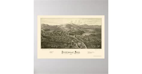 Haydenville, MA Panoramic Map - 1886 Poster | Zazzle