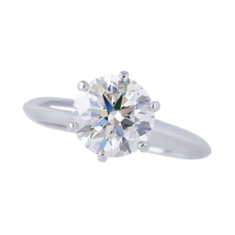 Tiffany & Co. Platinum And 2.02ct Round Brilliant Cut Diamond Solitaire ...