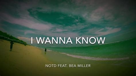 【洋楽 和訳】I Wanna know - NOTD feat.Bea Miller (Lyrics) - YouTube