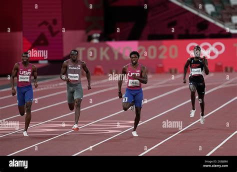 August 4, 2021: Noah Lyles wins the bronze at 200 meter for men at the ...