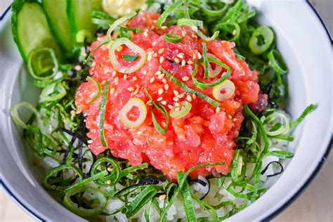 Negitoro Don (mashed tuna sashimi bowl) - Sudachi Recipes