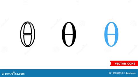 Vector Theta Greek Lowercase Symbol Composition Of Small Circles ...