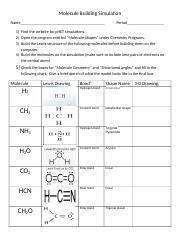 Molecule Building Simulation VSEPR phet 2 1 .docx - Molecule Building ...