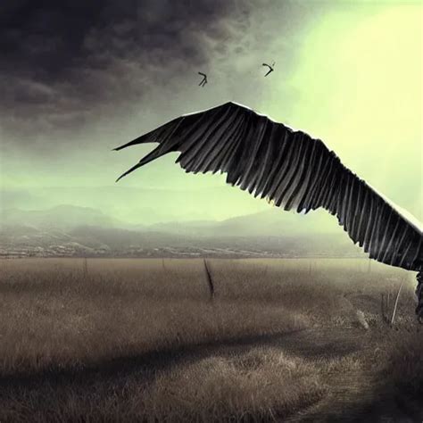 a skeleton with huge skeletal wings flying in the sky, | Stable ...