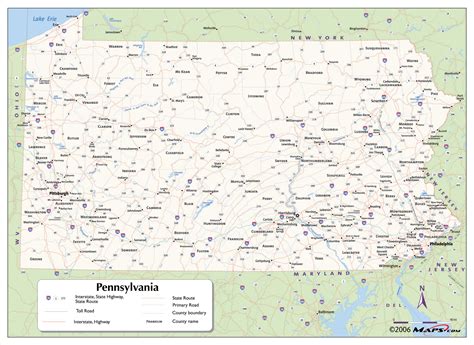 Pennsylvania County Wall Map | Maps.com.com