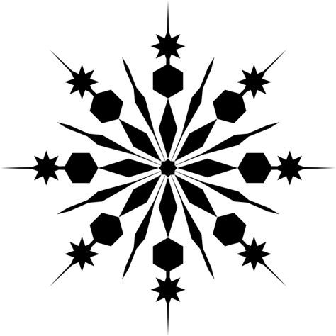 Snowflake Black Clip Art at Clker.com - vector clip art online, royalty ...