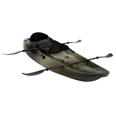 Lifetime Camo Sport Fisher Tandem Kayak with Paddles and Backrests ...