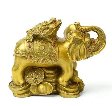 China Brass Copper Feng shui Yuanbao Money Golden toad Elephant ...