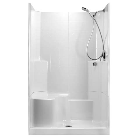 Ella 48 in. x 36 in. x 80 in. STD 3-Piece Low Threshold Shower Stall in ...