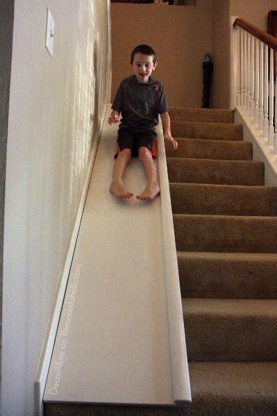 Remodelaholic | DIY Stair Slide, or How to Add a Slide to Your Stairs