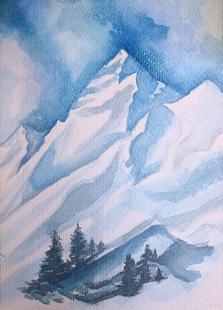 How to draw snow mountains - Art-newself | How to draw snow, Watercolor ...