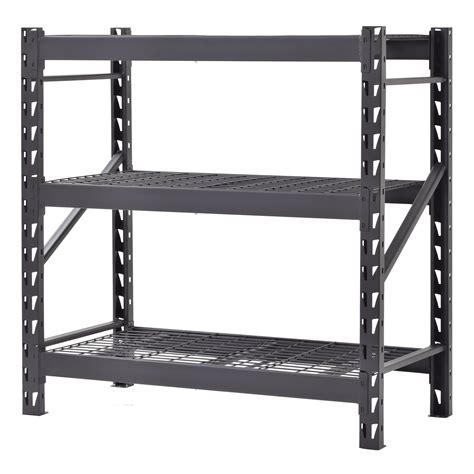 48 in. W x 48 in. H x 24 in. D 3-Shelf Welded Steel Garage Storage ...