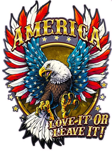 American Bald Eagle American Flag Love It or Leave It Decal - Etsy