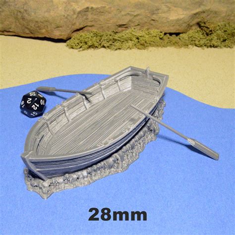 Miniature Row Boat 15mm 28mm 32mm for D&D Terrain, DnD Pathfinder ...