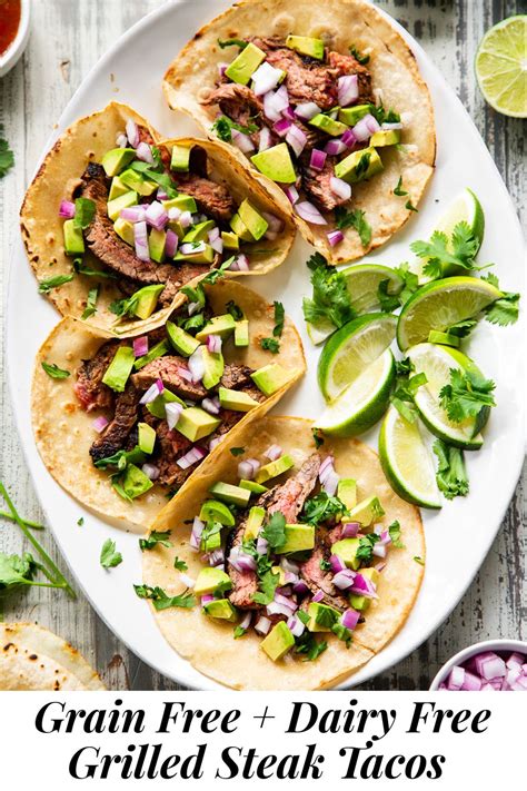 Grilled Steak Tacos {Grain Free, Dairy Free} | Steak tacos, Grilled ...