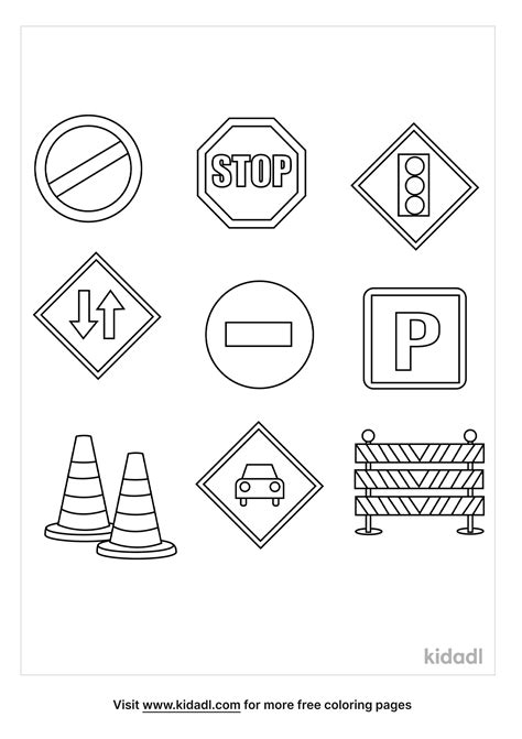 Road Signs Coloring Pages - Coloring Home