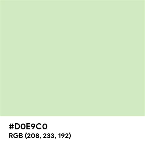 Pastel Pistachio color hex code is #D0E9C0