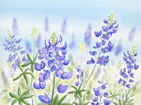 Bluebonnet Painting by Melly Terpening | Pixels