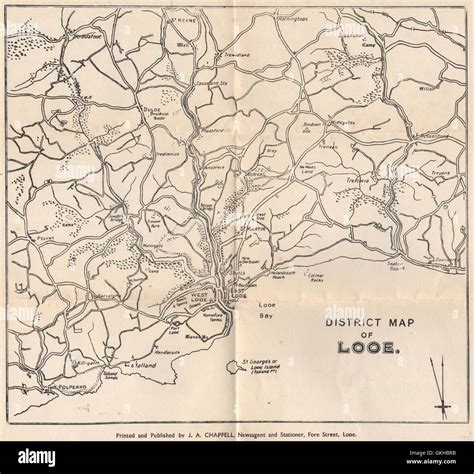 DISTRICT MAP OF LOOE. West Looe East Looe Polperro. Cornwall. WARD LOCK ...