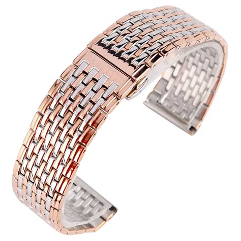 High Quality Rose Gold Stainless Steel Watchband 20/22mm Fashion Solid ...