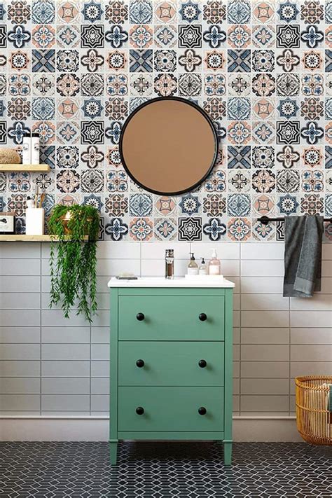 Bathroom Wallpaper Tiles - 10 Easy Ways to Update your Bathroom on a ...