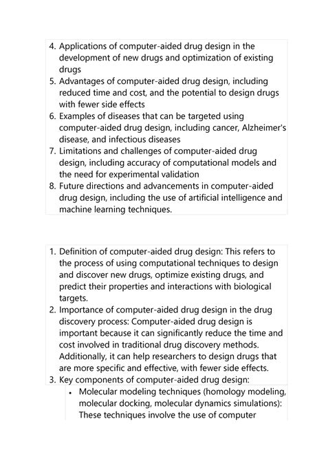 Computer Aided DRUG Design - Applications of computer-aided drug design ...