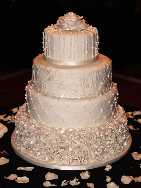 Flickr | Ivory wedding cake, White wedding cakes, Winter wedding cake