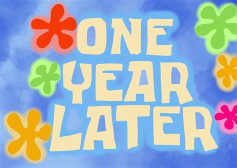 Spongebob One Year Later Printout - Etsy