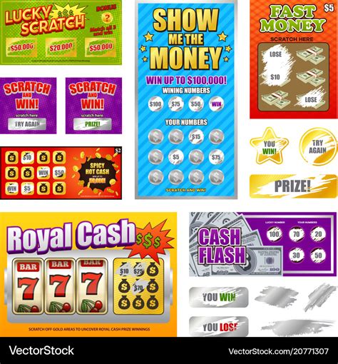 Scratch lottery cards set Royalty Free Vector Image