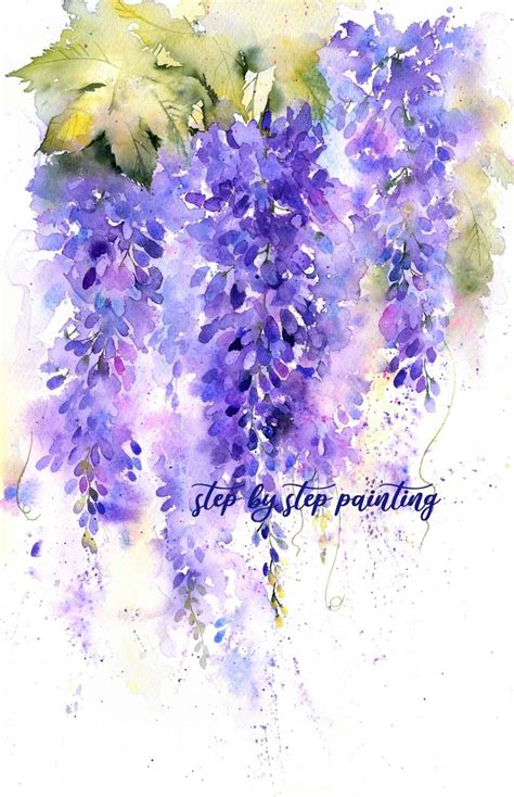 Wisteria in Watercolour painting tutorial - Rachel McNaughton