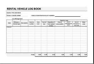 Rental Vehicle Logbook Template for Excel | Excel Templates