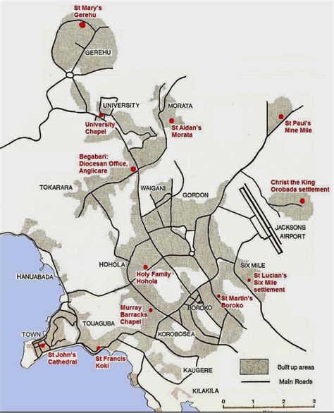 Map of the Anglican Diocese of Port Moresby