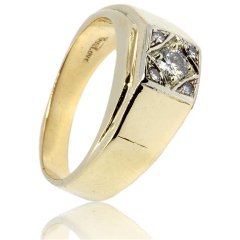 14K Gold .31ctw Diamond Mens Ring | Upscale Consignment