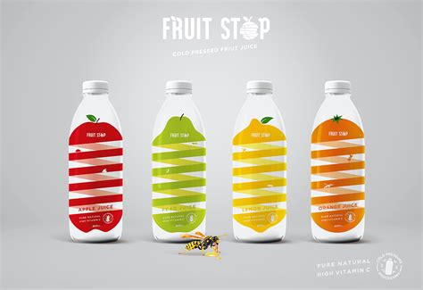 Fruit Stop Cold Pressed Fruit Juice Packaging Design - World Brand ...