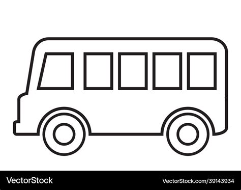 Bus outline Royalty Free Vector Image - VectorStock