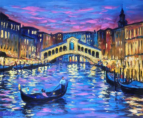 Venice Night Original Oil Painting on Canvas Artwork of - Etsy ...