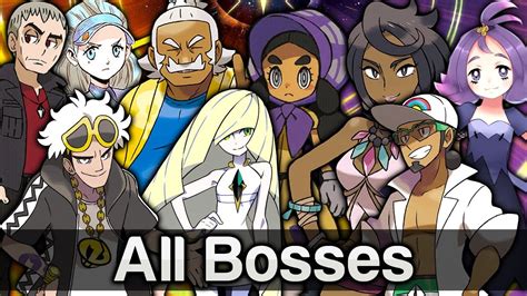 ALL BOSSES - Pokémon Sun and Moon - YouTube