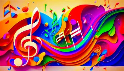 Premium Photo | Colorful music background with musical notes and ...