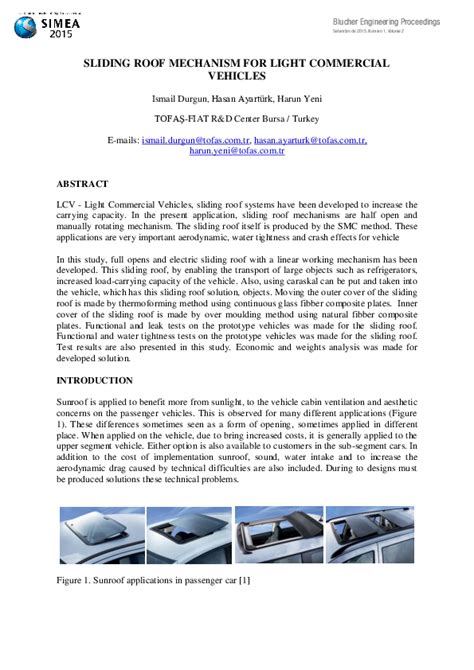 (PDF) Sliding Roof Mechanism for Light Commercial Vehicles | ISMAIL ...