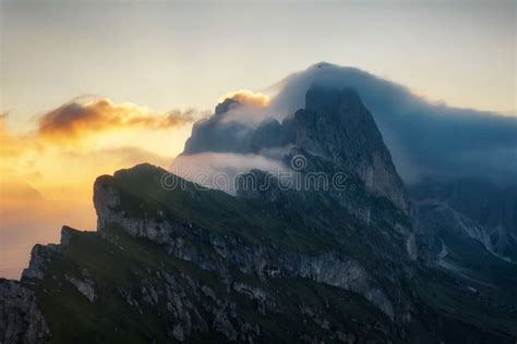 Seceda in the Dolomites, Italy during Sunrise Stock Photo - Image of ...