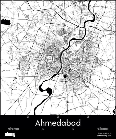 City Map Asia India Ahmedabad vector illustration Stock Vector Image ...